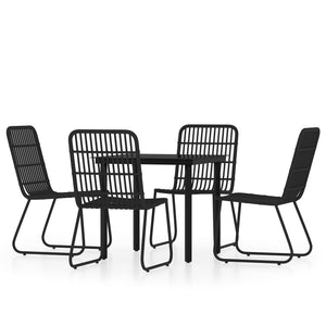 Set Mobili da Pranzo per Giardino 5 pz Nero 3099168