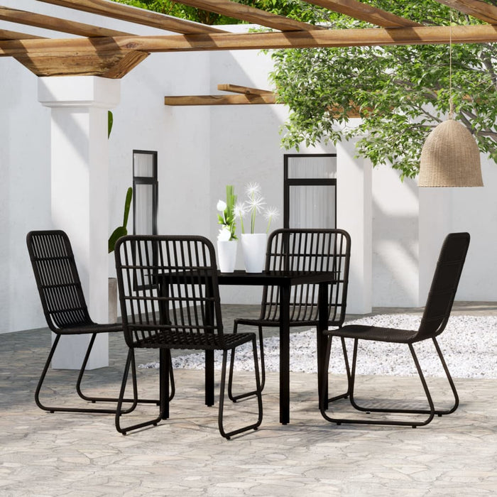 Set Mobili da Pranzo per Giardino 5 pz Nero 3099168