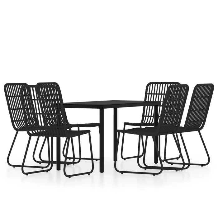 Set Mobili da Pranzo per Giardino 7 pz Nero 3099170