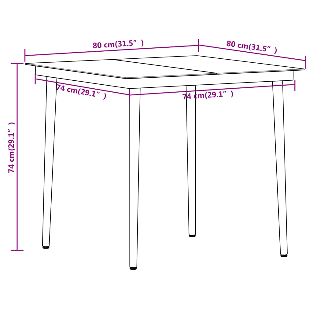 Set Mobili da Pranzo per Giardino 5 pz Rovere 3099174