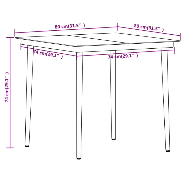 Set Mobili da Pranzo per Giardino 5 pz Rovere 3099174