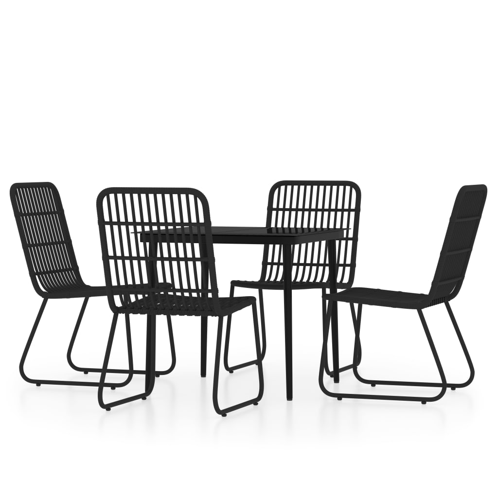 Set Mobili da Pranzo per Giardino 5 pz Nero cod mxl 41563