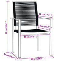 Set Mobili da Pranzo per Giardino 5 pz Nero 3099198