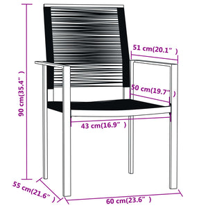 Set Mobili da Pranzo per Giardino 5 pz Nero 3099198