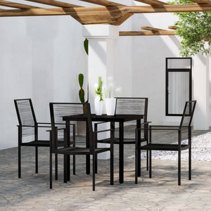 Set Mobili da Pranzo per Giardino 5 pz Nero 3099198