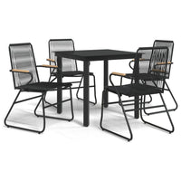 Set da Pranzo da Giardino 5 pz Nero in Rattan PVCcod mxl 73543