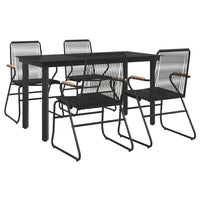 Set da Pranzo da Giardino 5 pz Nero in Rattan PVCcod mxl 97543