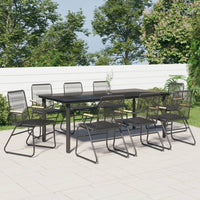 Set da Pranzo da Giardino 9 pz Nero in Rattan PVCcod mxl 121467