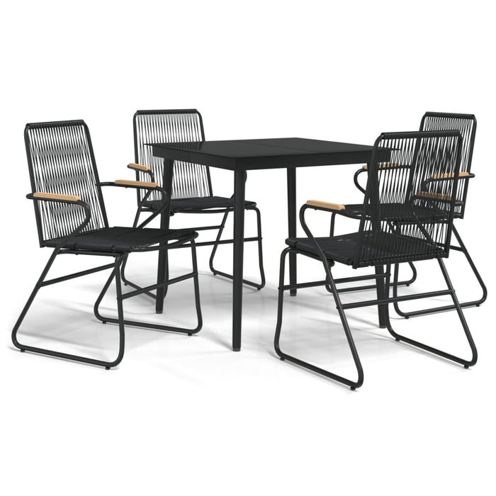 Set da Pranzo da Giardino 5 pz Nero in Rattan PVC 3099216