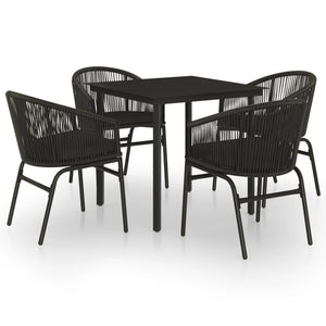 Set da Pranzo per Giardino 5 pz Nero 3099222