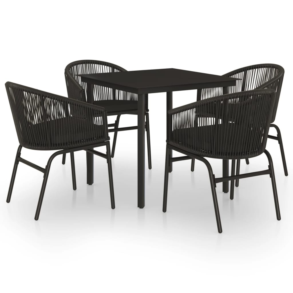 Set da Pranzo per Giardino 5 pz Nero cod mxl 42056