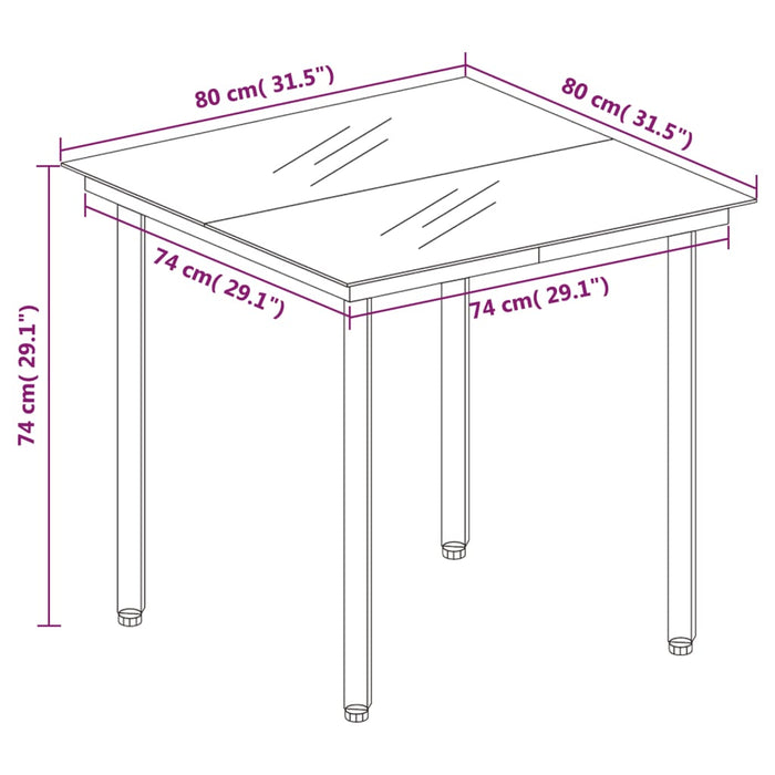 Set da Pranzo per Giardino 5 pz Nero 3099222