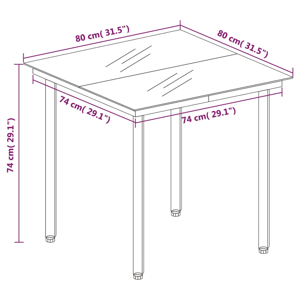 Set da Pranzo per Giardino 5 pz Nero cod mxl 42056