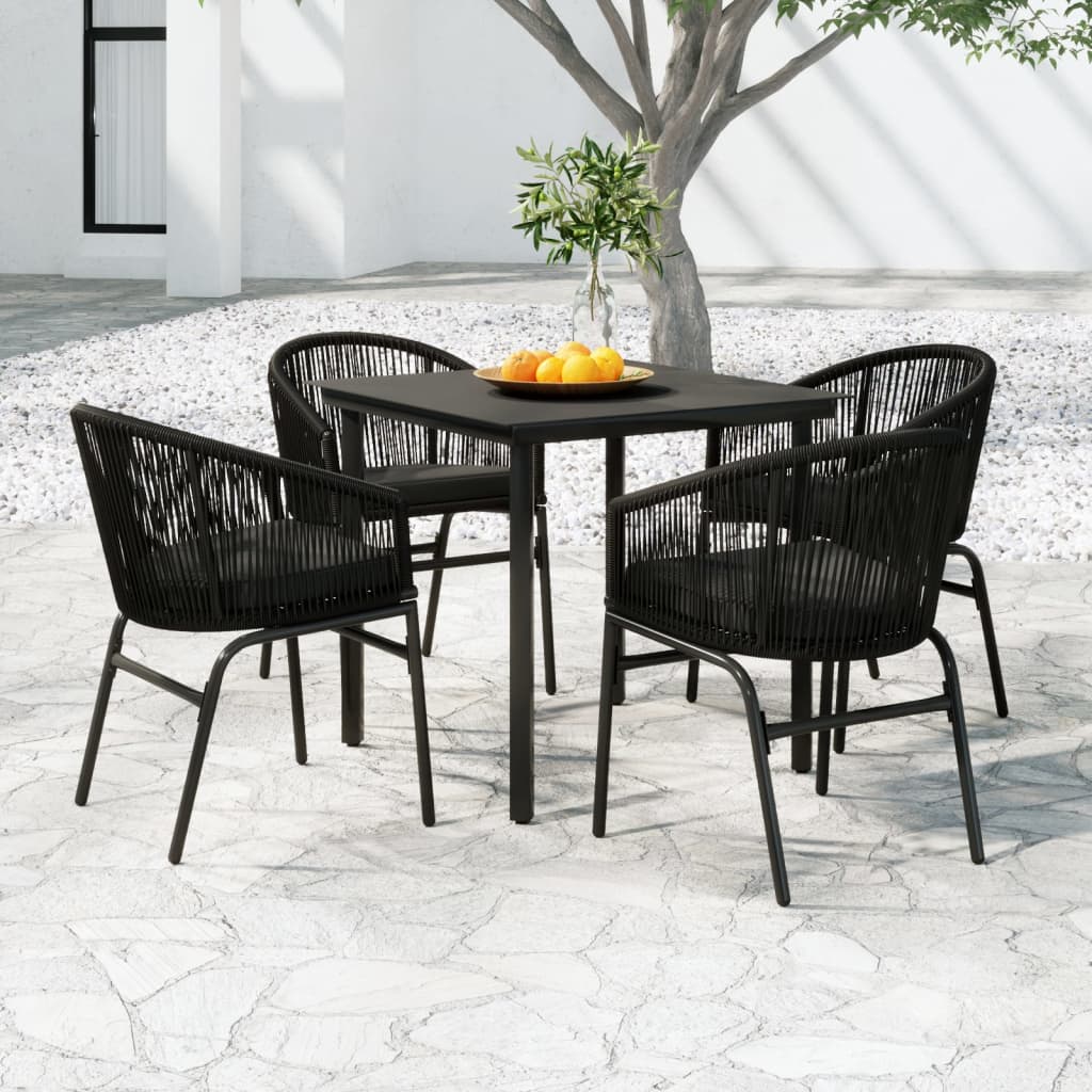 Set da Pranzo per Giardino 5 pz Nero 3099222