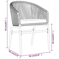 Set da Pranzo per Giardino 5 pz Nero 3099223