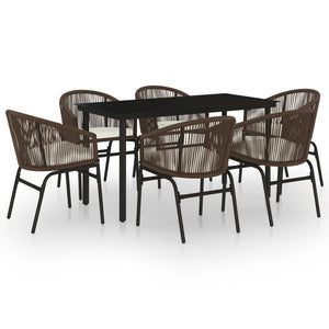 Set Mobili da Pranzo per Giardino 7 pz Marrone 3099230