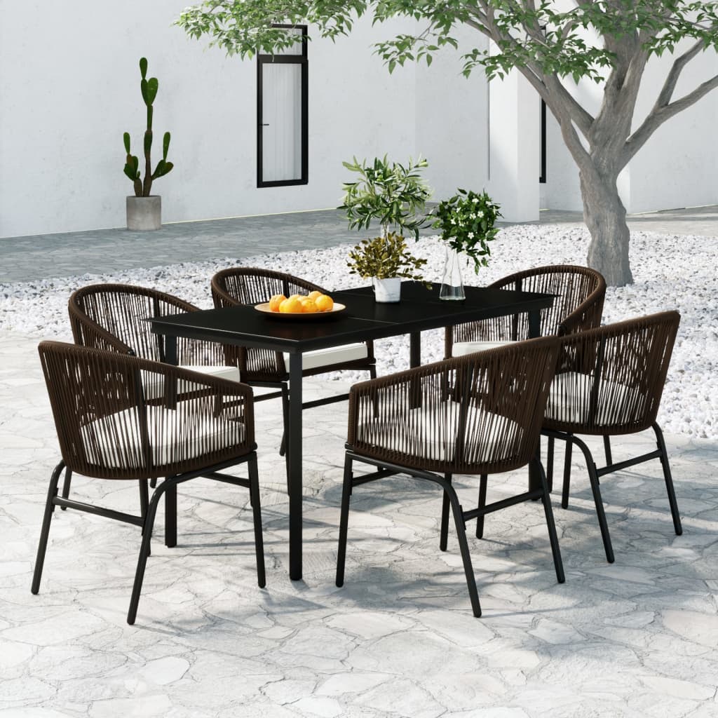 Set Mobili da Pranzo per Giardino 7 pz Marrone 3099230