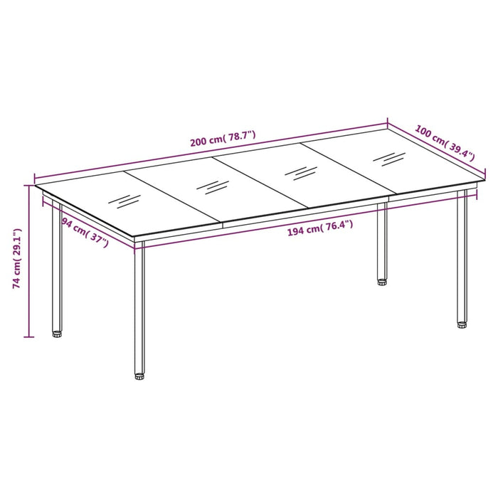 Set Mobili da Pranzo da Giardino 7 pz Antracite cod mxl 42933