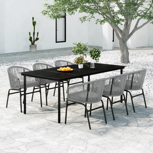 Set Mobili da Pranzo da Giardino 7 pz Antracite cod mxl 42933