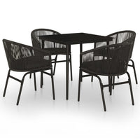 Set da Pranzo per Giardino 5 pz Nero 3099240