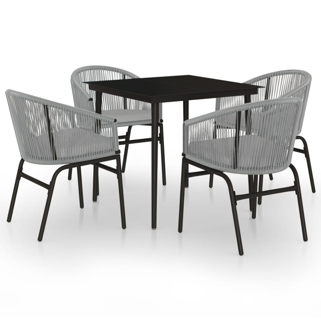 Set da Pranzo da Giardino 5 pz Grigio 3099252