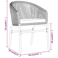 Set da Pranzo da Giardino 5 pz Grigio 3099252