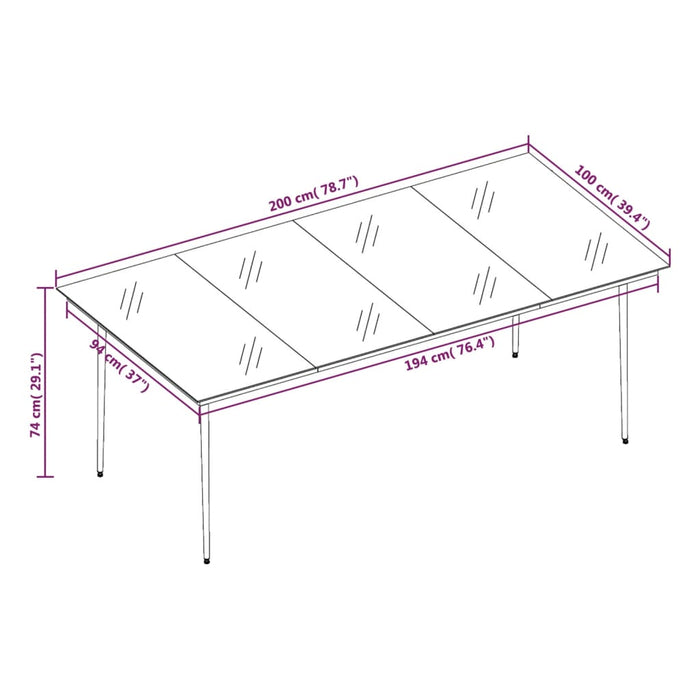 Set Mobili da Pranzo da Giardino 9 pz Antracite 3099256