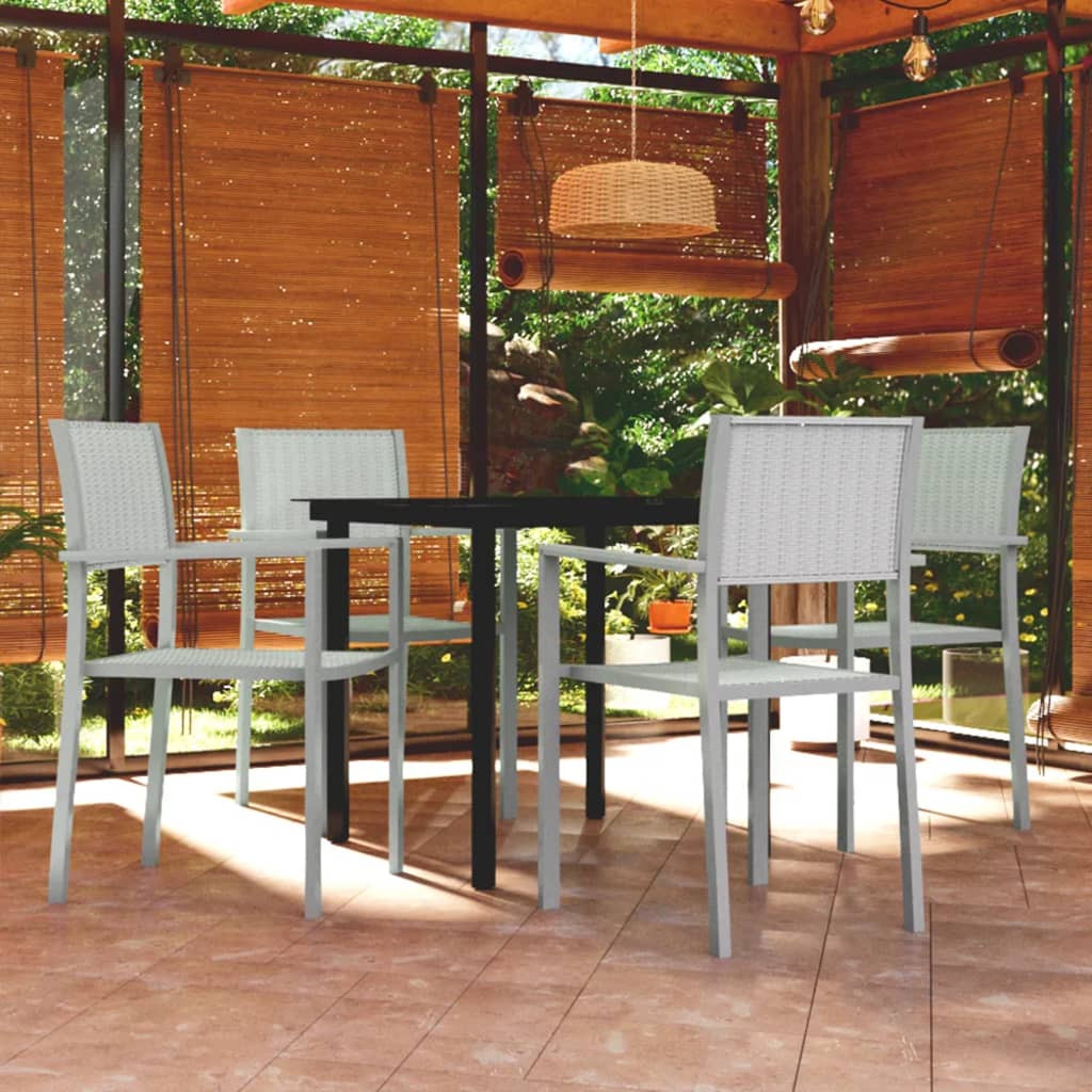 Set Mobili da Pranzo per Giardino 5 pz Bianco cod mxl 34775