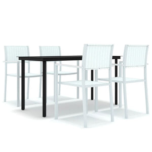 Set Mobili da Pranzo per Giardino 5 pz Bianco 3099259