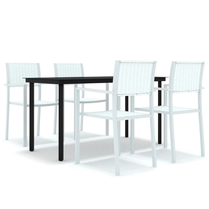 Set Mobili da Pranzo per Giardino 5 pz Bianco