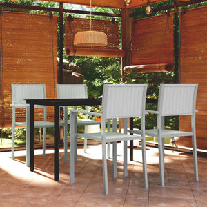 Set Mobili da Pranzo per Giardino 5 pz Bianco