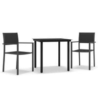 Set Mobili da Pranzo per Giardino 3 pz Nero 3099263