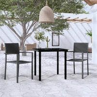 Set Mobili da Pranzo per Giardino 3 pz Nero 3099263