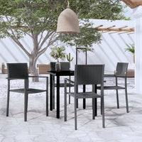 Set Mobili da Pranzo per Giardino 5 pz Nero