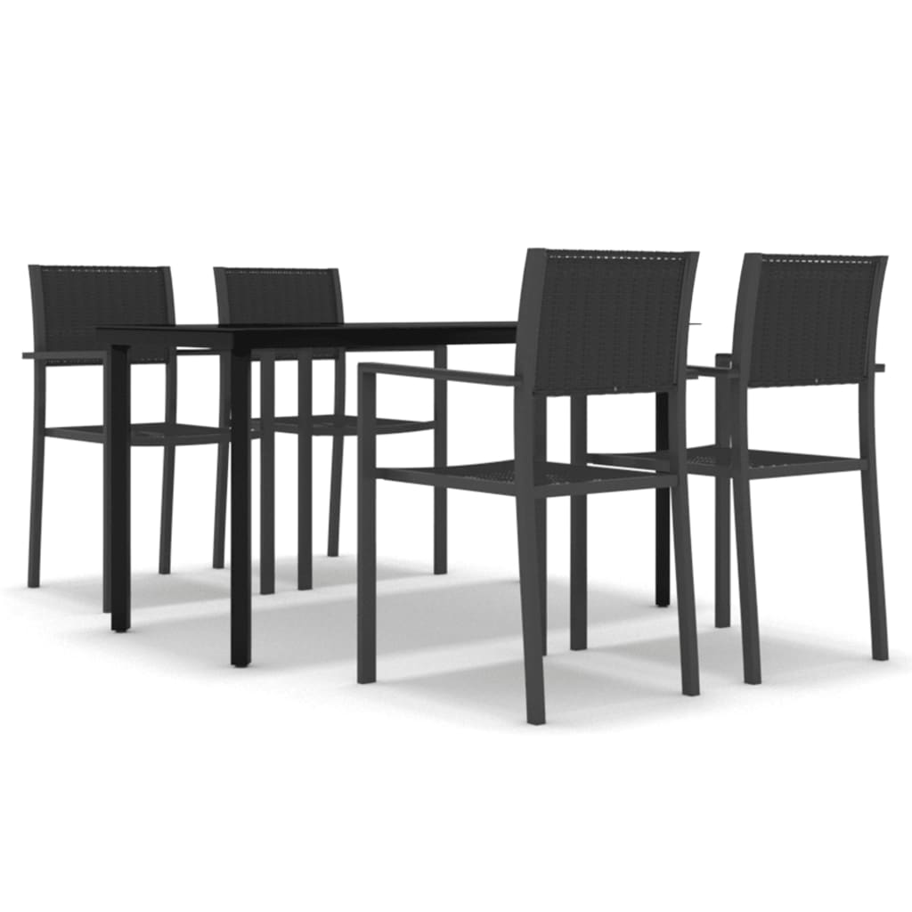 Set Mobili da Pranzo per Giardino 5 pz Nero 3099265