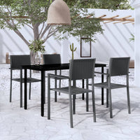 Set Mobili da Pranzo per Giardino 5 pz Nero 3099265