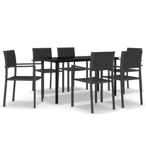 Set da Pranzo da Giardino 7 pz Nero 3099266