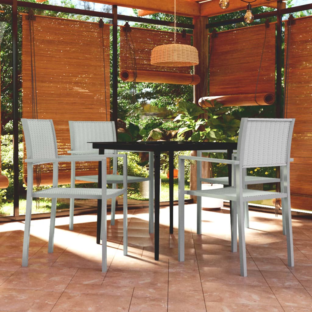 Set Mobili da Pranzo per Giardino 5 pz Bianco 3099270