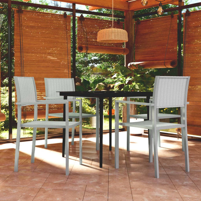 Set Mobili da Pranzo per Giardino 5 pz Bianco 3099270