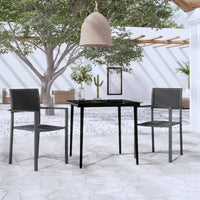 Set Mobili da Pranzo per Giardino 3 pz Nero cod mxl 46957