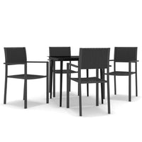 Set Mobili da Pranzo per Giardino 5 pz Nero cod mxl 40957