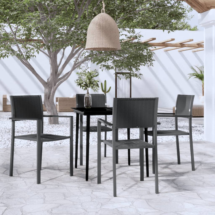 Set Mobili da Pranzo per Giardino 5 pz Nero cod mxl 40957