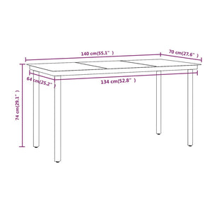 Set da Pranzo da Giardino 7 pz con Cuscini Nero 3099284