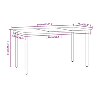 Set da Pranzo da Giardino 7 pz con Cuscini Beige e Nero 3099296