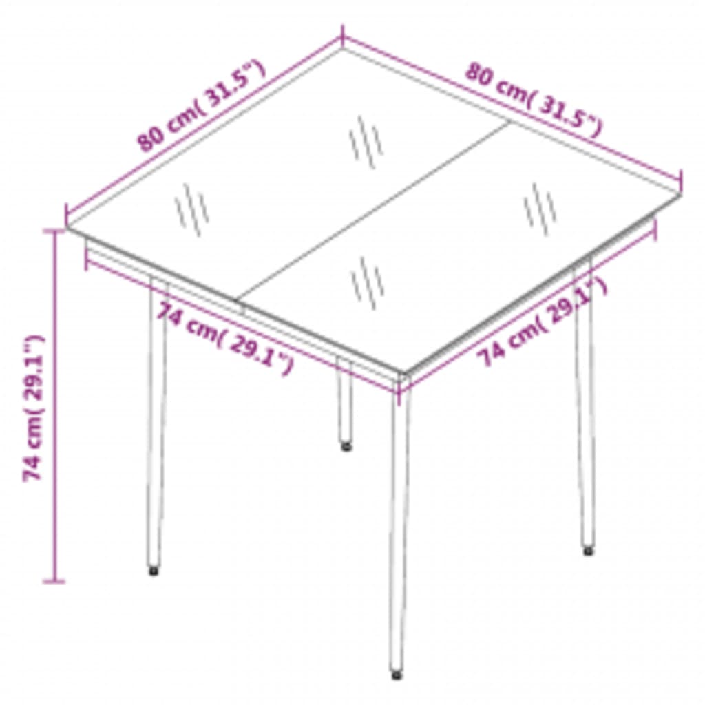 Set Mobili da Pranzo da Giardino 3 pz con Cuscini Nero cod mxl 46901