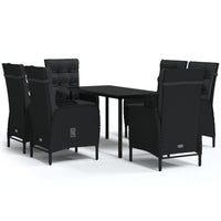 Set Mobili da Pranzo per Giardino 7 pz con Cuscini Nero cod mxl 39365