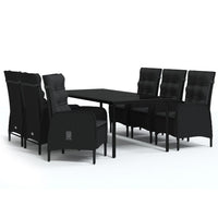 Set da Pranzo da Giardino 7 pz con Cuscini Nero cod mxl 50279