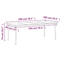 Set da Pranzo da Giardino 7 pz con Cuscini Nero 3099369