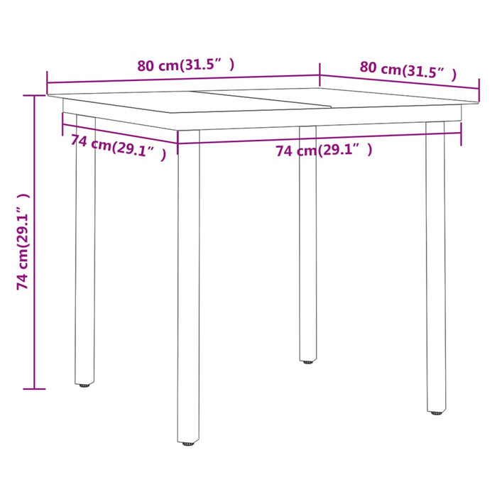 Set Mobili da Pranzo per Giardino 3 pz Nero cod mxl 39865