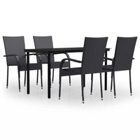 Set Mobili da Pranzo per Giardino 5 pz Nero 3099379